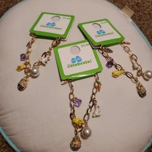 3 new easter/ spring charm bracelets